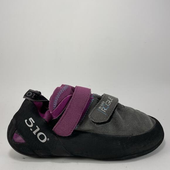 5.10 Five Ten Rogue VCS Climbing Shoes Womens Size 9 Purple Suede Dual Strap - Picture 1 of 9